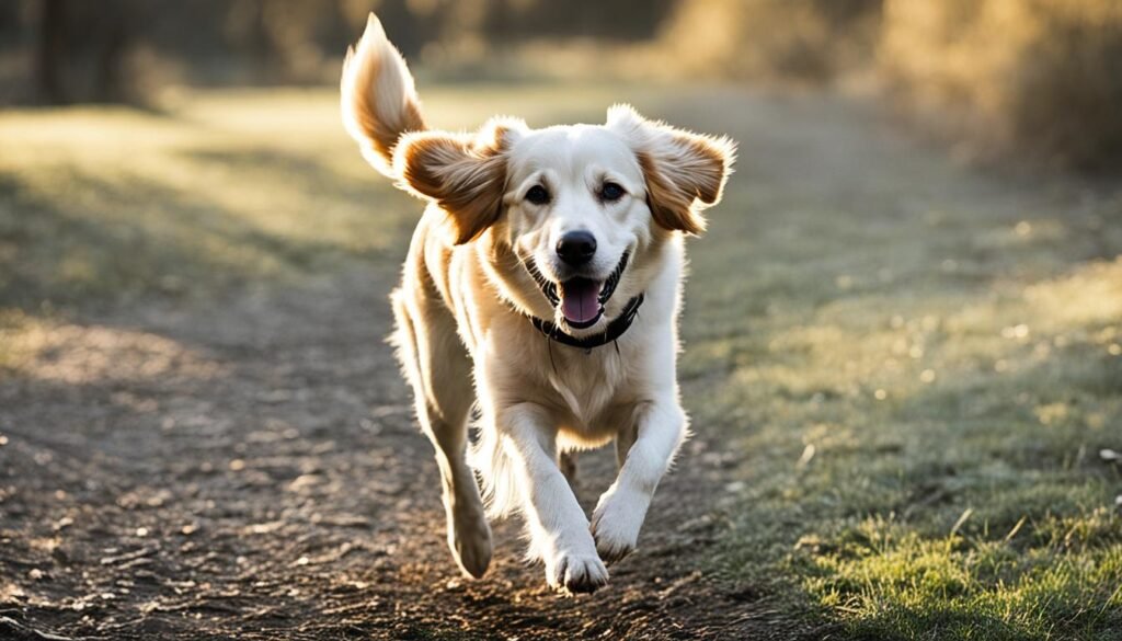 Orelhas de um cachorro em movimento