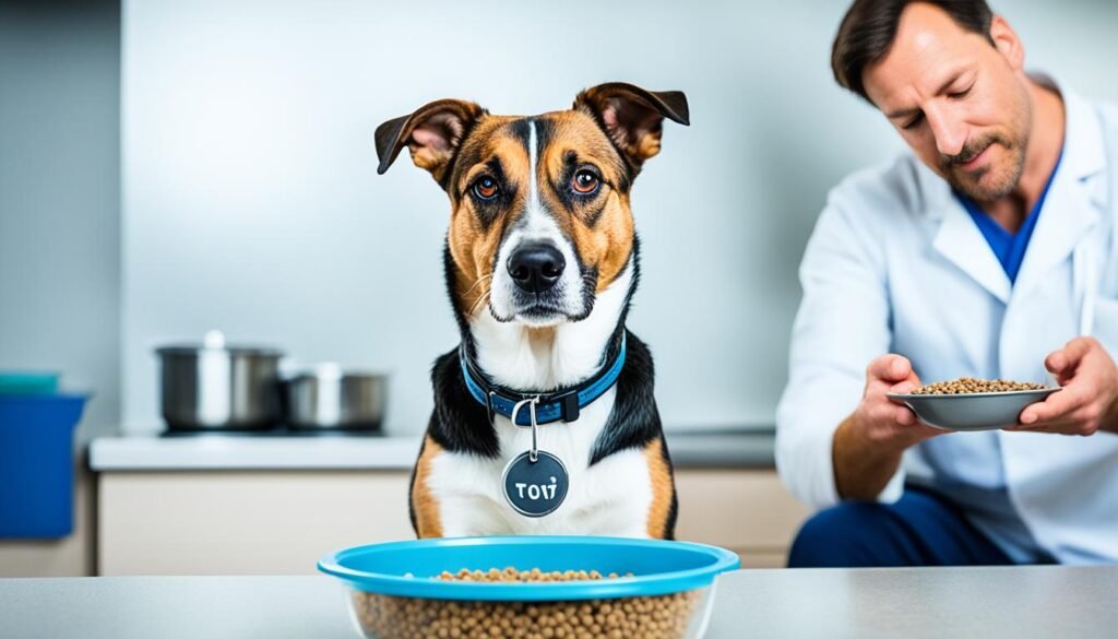 adaptação gradual da dieta para cães com doença do carrapato.