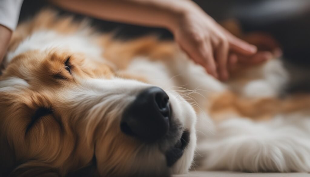 cachorro recebendo carinho