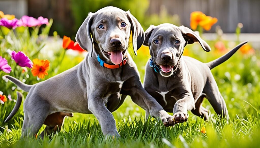 filhotes de Weimaraner