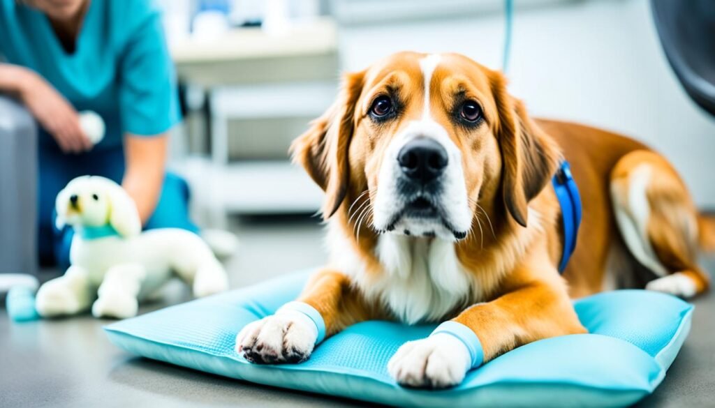 recuperação de cachorro mancando