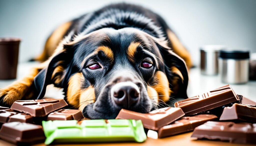 sintomas de envenenamento por chocolate em um cachorro